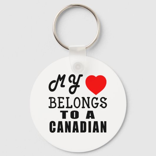 Mijn hart behoort tot een Canadees Sleutelhanger (Voorkant)