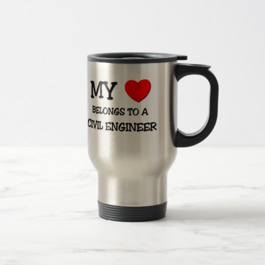 Mijn hart behoort tot een CIVIELE ENGINEER Reisbeker (Rechts)