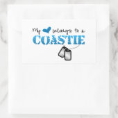 Mijn hart behoort tot een Coastie Rechthoekige Sticker (Tas)