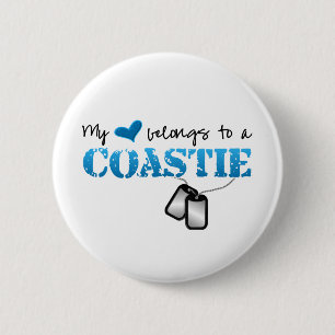 Mijn hart behoort tot een Coastie Ronde Button 5,7 Cm