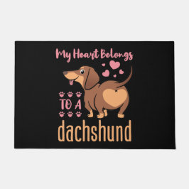 Mijn hart behoort tot een Dachshund Doxie mama pap Deurmat
