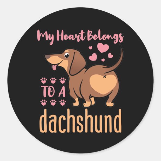 Mijn hart behoort tot een Dachshund Doxie mama pap Ronde Sticker (Voorkant)