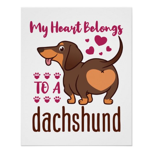 Mijn hart behoort tot een Dachshund Perfect Poster (Voorkant)