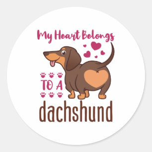 Mijn hart behoort tot een Dachshund Ronde Sticker