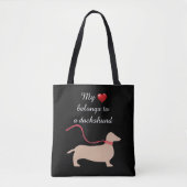 Mijn hart behoort tot een dachshund tote bag (Voorkant)