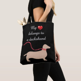Mijn hart behoort tot een dachshund tote bag