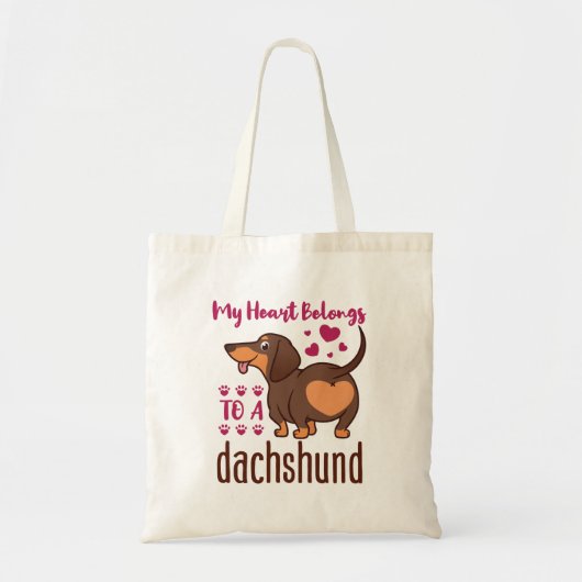 Mijn hart behoort tot een Dachshund Tote Bag (Voorkant)