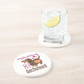 Mijn hart behoort tot een Dachshund Zandsteen Onderzetter (Zijkant)