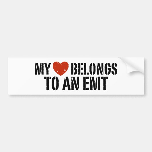 Mijn hart behoort tot een EMT Bumpersticker (Voorkant)