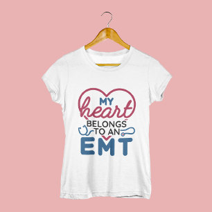 Mijn hart behoort tot een EMT EMS Wife Vriendin T-shirt