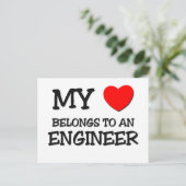 Mijn hart behoort tot een ENGINEER Briefkaart (Staand voorkant)