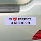 Mijn hart behoort tot een geoloog! bumpersticker (Op auto)