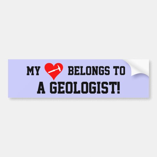 Mijn hart behoort tot een geoloog! bumpersticker (Voorkant)