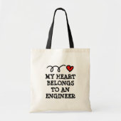 Mijn hart behoort tot een ingenieur schattig canva tote bag (Voorkant)