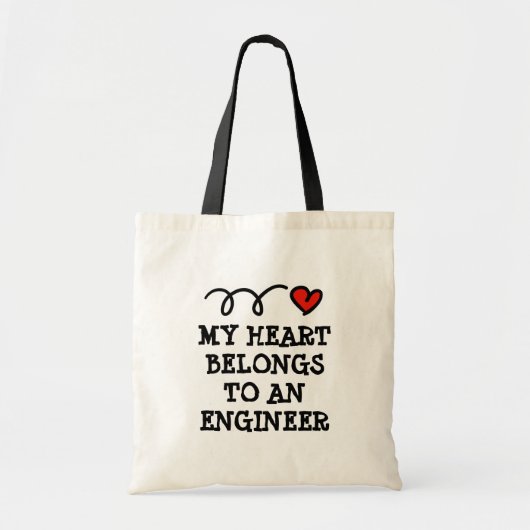 Mijn hart behoort tot een ingenieur schattig canva tote bag (Voorkant)