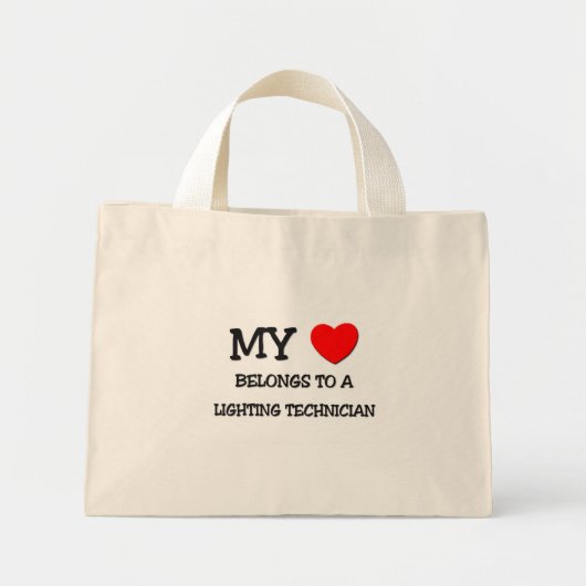 Mijn hart behoort tot een LICHTINGSTECHNICIAN Mini Tote Bag (Voorkant)