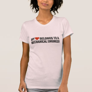 Mijn hart behoort tot een mechanische ingenieur t-shirt