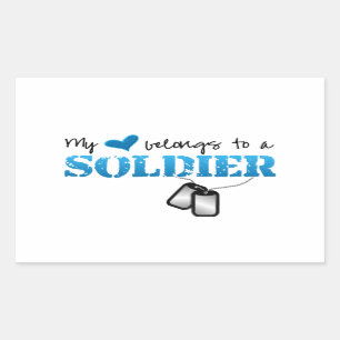 Mijn Hart behoort tot een Militair Rechthoekige Sticker