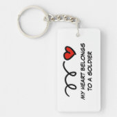 Mijn hart behoort tot een militair romantisch gesc sleutelhanger (Voorkant)