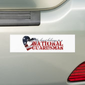 Mijn hart behoort tot een nationale garde bumpersticker (Op auto)