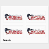 Mijn hart behoort tot een nationale garde rechthoekige sticker (Vel)