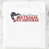 Mijn hart behoort tot een nationale garde rechthoekige sticker (Tas)