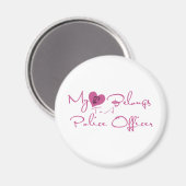 Mijn hart behoort tot een politieagent magneet (Voorkant / Achterkant)