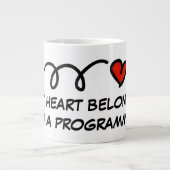 Mijn hart behoort tot een programmeur Giant Coffee Grote Koffiekop (Voorkant)