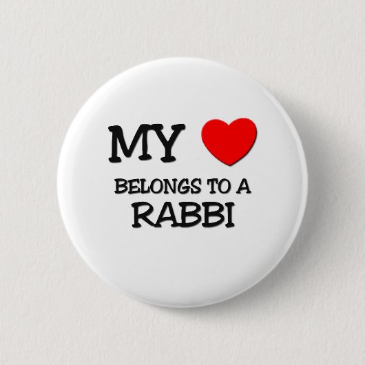 Mijn hart behoort tot een RABBI Ronde Button 5,7 Cm (Voorkant)