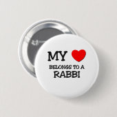 Mijn hart behoort tot een RABBI Ronde Button 5,7 Cm (Voorkant /achterkant)