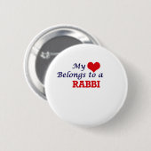 Mijn hart behoort tot een rabbijn ronde button 5,7 cm (Voorkant /achterkant)