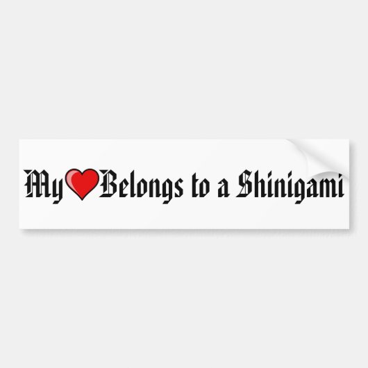 Mijn hart behoort tot een shinigami bumpersticker (Voorkant)
