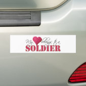 Mijn hart behoort tot een soldaat bumpersticker (Op auto)