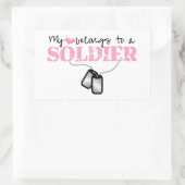 Mijn hart behoort tot een soldaat rechthoekige sticker (Tas)