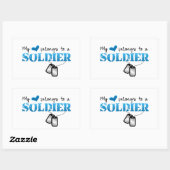 Mijn hart behoort tot een soldaat rechthoekige sticker (Vel)