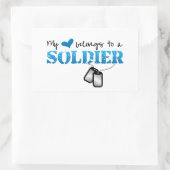 Mijn hart behoort tot een soldaat rechthoekige sticker (Tas)