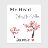 Mijn hart behoort tot een Soldaat-Sticker Sticker (Vel)