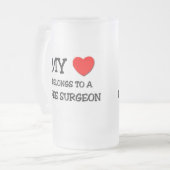 Mijn hart behoort tot een TREE SURGEON Matglas Bierpul (Voorkant links)