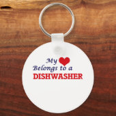 Mijn hart behoort tot een wasmachine sleutelhanger (Voorkant)