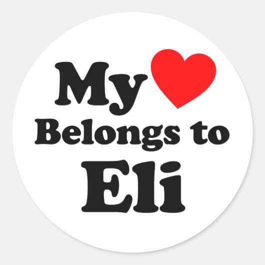 Mijn hart behoort tot Eli Ronde Sticker (Voorkant)