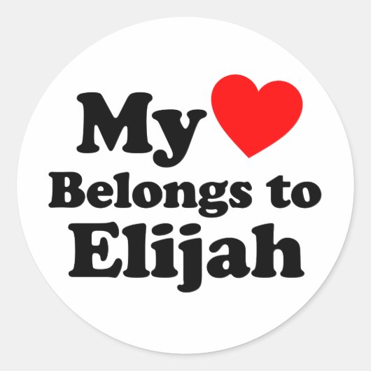 Mijn hart behoort tot Elijah Ronde Sticker (Voorkant)