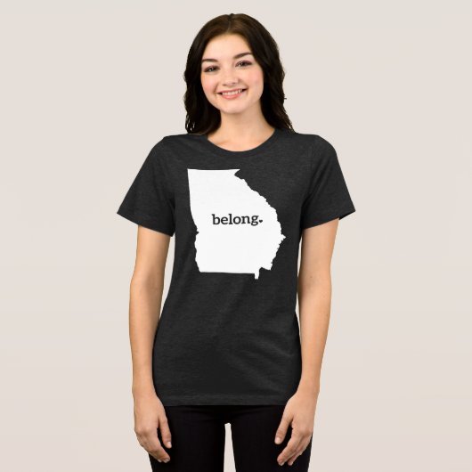 Mijn hart behoort tot Georgië Tri-Blend Shirt (Voorkant volledig)