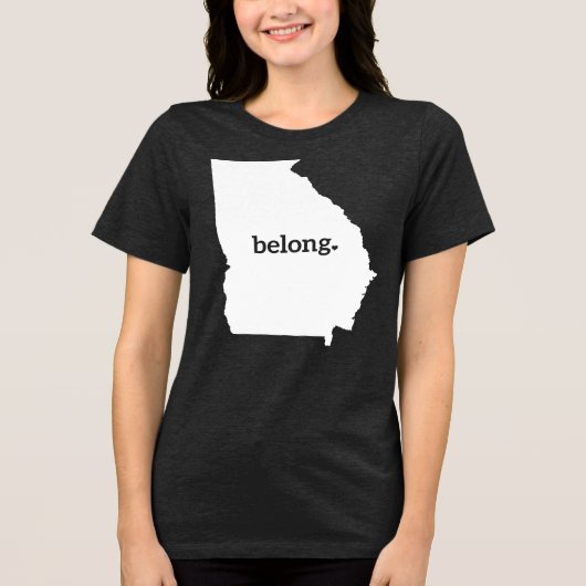 Mijn hart behoort tot Georgië Tri-Blend Shirt (Voorkant)