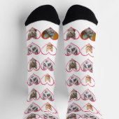 Mijn hart behoort tot gepersonaliseerde 4 kat foto sokken (Top)