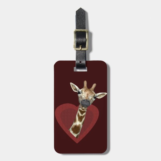 Mijn hart behoort tot Giraffes Bagagelabel (Voorkant verticaal)
