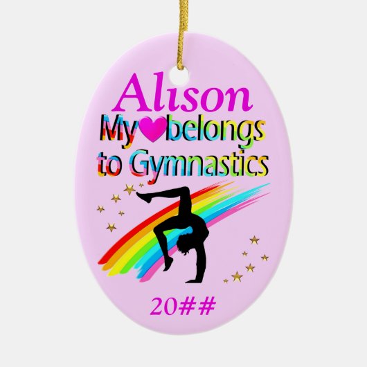 MIJN HART BEHOORT TOT GYMNASTIEK CUSTOM ORNAMENT (Voorkant)