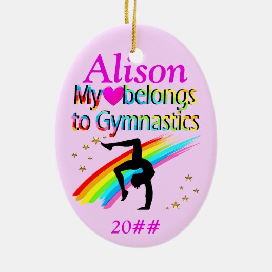 MIJN HART BEHOORT TOT GYMNASTIEK CUSTOM ORNAMENT (Achterkant)