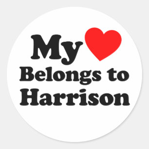 Mijn hart behoort tot Harrison Ronde Sticker