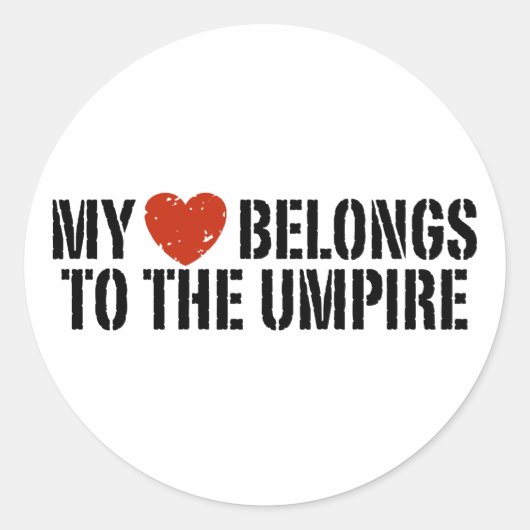 Mijn hart behoort tot het Umpire Ronde Sticker (Voorkant)