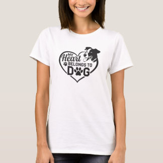 Mijn hart behoort tot Hondenliefhebber Pet Photo T-shirt